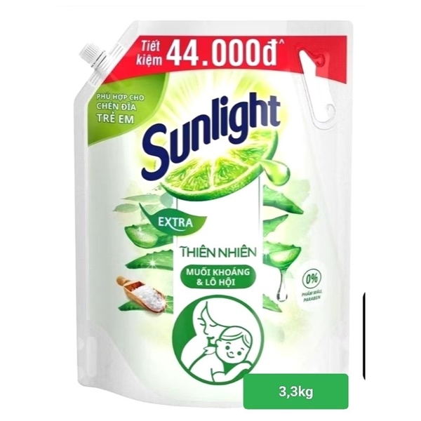 Nước Rửa Chén Sunlight Thiên Nhiên Lô Hội Túi 3.3Kg