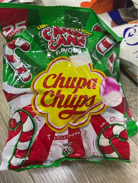 Kẹo Mút Chupa Chups Limited Edition Candy Cane Úc 300g