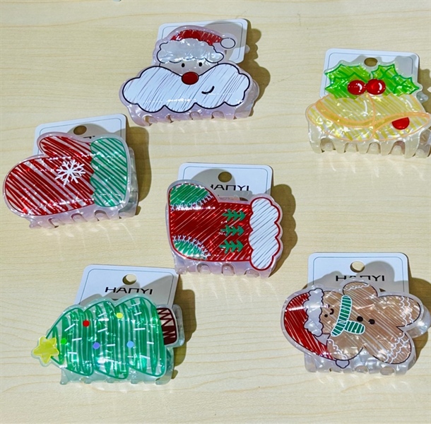 [HN] Kẹp xà cừ họa tiết giáng sinh đáng yêu nhiều mẫu
