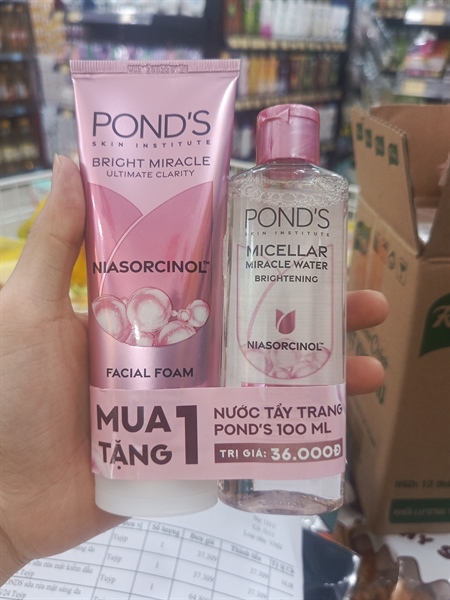 PONDS Sữa Rửa Mặt Sáng Da 100G (1+ PONDS NTT 100ml)/24 Bộ
