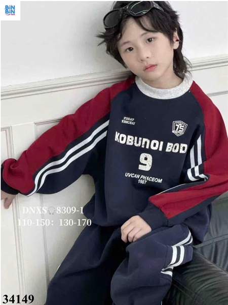 34149- Set bộ nỉ Kobunoi số 9 xanh