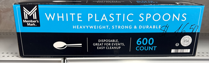 Member's Mark white plastic spoon