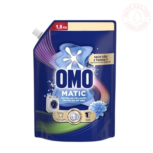 Nước Giặt Omo H. Tươi Mát Túi 1.8Kg Cửa Trước