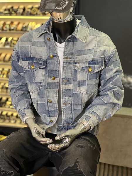 Khoác Jean QCSC-98910 Họa tiết ô vuông