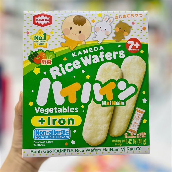 Bánh gạo Kameda Rice Wafer Haihain vị rau củ 7M+