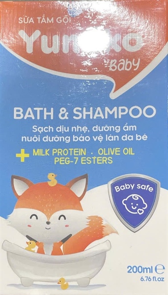 Sữa tắm gội Yumiko baby Bath & Shampoo 200ml - Keiko 2