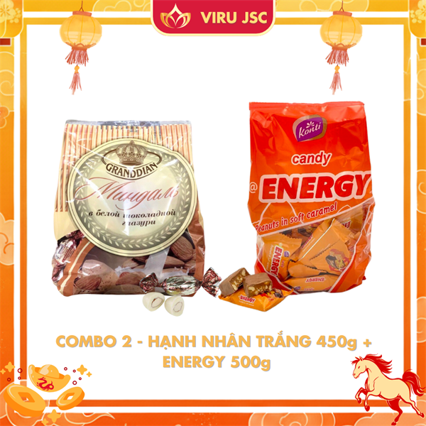 Combo 2 - Hạnh nhân trắng 450g + Energy 500g