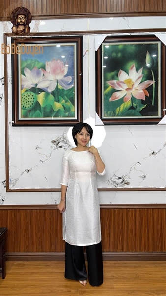 Áo CT gấm - Trắng