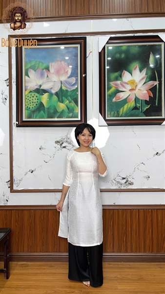 Áo CT gấm - Trắng