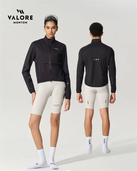 Áo khoác gió đạp xe nam nữ Valore Ventoa Black chống thấm nước