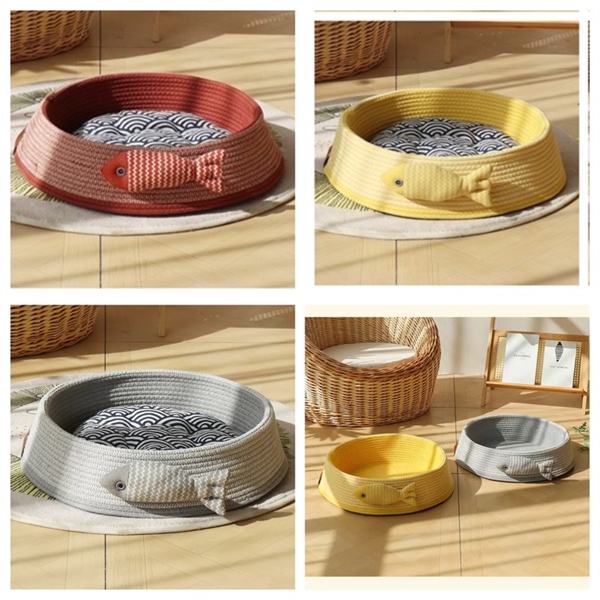 LY - Ổ thừng hình chóp đính cá bông M(40*11cm)