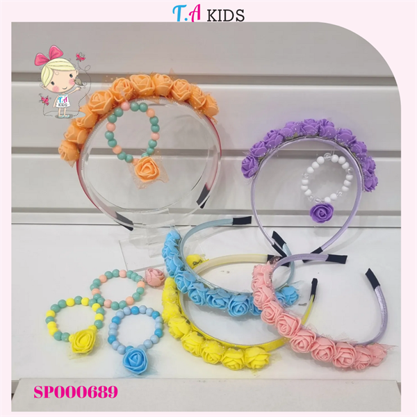 Combo cài và vòng tay hoa hồng mini