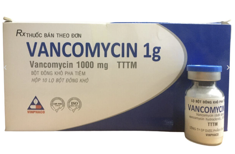 Vancomycin 1g vinphaco (hộp/10 lọ)
