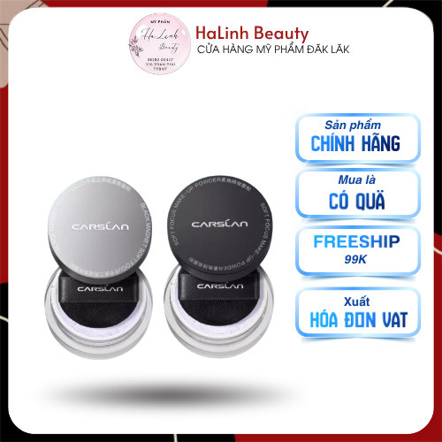[Mini] Phấn phủ bột Carslan hộp nhỏ (trong suốt/tím)