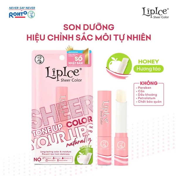Son dưỡng lipice túi hồng - HONEY ( táo xanh) - Ảnh 1