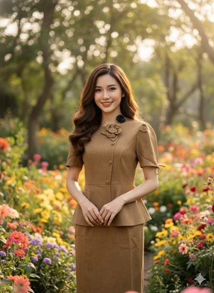 VÁY NÂU HOA NGỰC