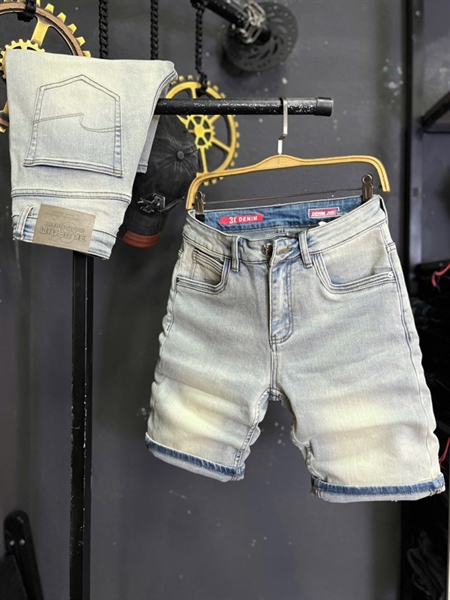 Sort Jean 3K1946 xanh was retro phủ dơ