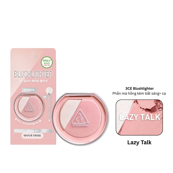Set Má Hồng 3CE Kèm Cọ
