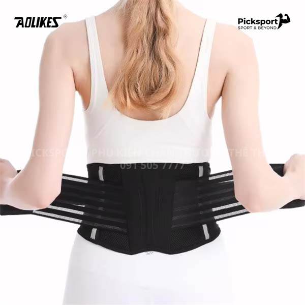 Aolikes HY-7891 Đai lưng thể thao hỗ trợ eo/thắt lưng - Dùng cho Chạy bộ, Tập Gym, Tập luyện - Áp lực, Thoáng khí, Phản quang