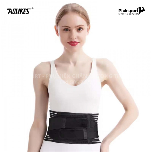 Aolikes HY-7892 Đai hỗ trợ lưng/eo áp lực thoáng khí Nylon - Dùng cho Tập Gym, Thể dục, Bóng rổ - Cố định, Giảm chấn thương