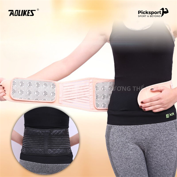 Aolikes A-7997 Đai lưng sưởi ấm từ tính đa năng - Dùng cho Bảo hộ thể thao, Hỗ trợ giảm đau - Có thể tùy chỉnh, Tháo rời
