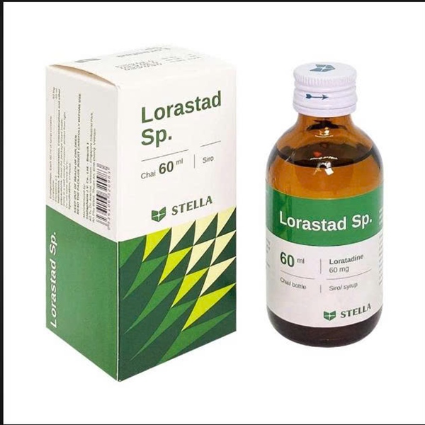 Thuốc siro Lorastad SP (Loratadine) - Stella - Điều trị dị ứng, nổi mè đay... ( Lọ 60ml )