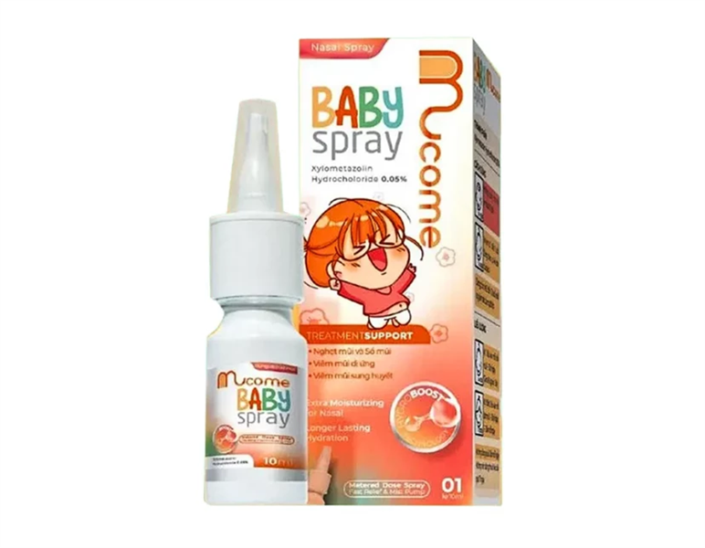 Thuốc xịt mũi Mucome Baby Spray 0.05% điều trị viêm mũi dị ứng (Hộp 1 chai 10ml)