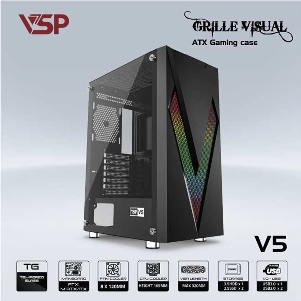 CASE VSP V5 BLACK (BAO LẮP ĐẶT)