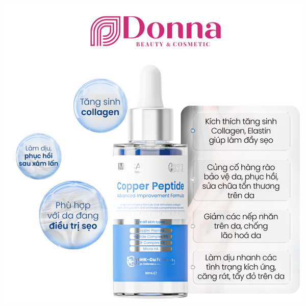 Serum Chống Lão Hóa, Kích Thích Tăng Sinh Collagen, Làm Đầy Sẹo MD CARE Copper Peptide Serum 30ml