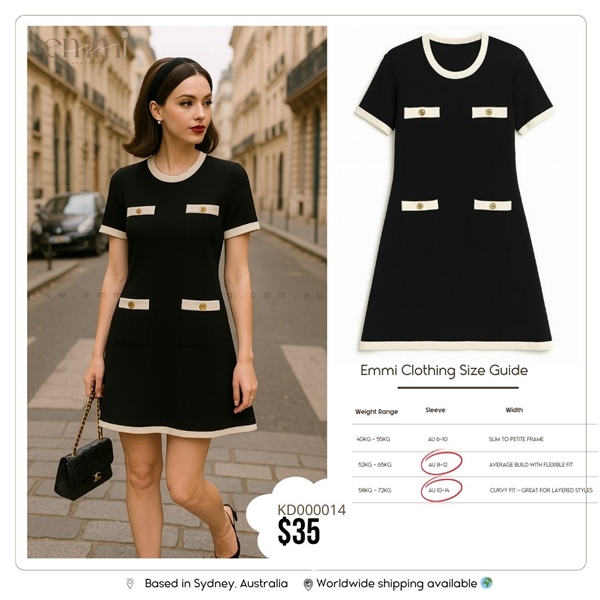 Elegant Pocket Trim Knit Dresses