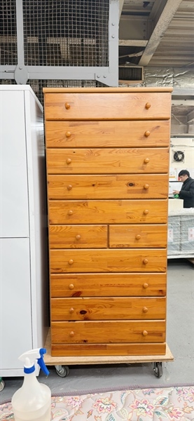 Tủ đồ 11 ngăn kéo vàng nâu