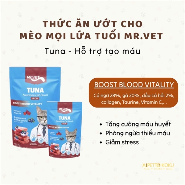 Pate Mr Vet chăm sóc sức khỏe cho mèo 70gram
