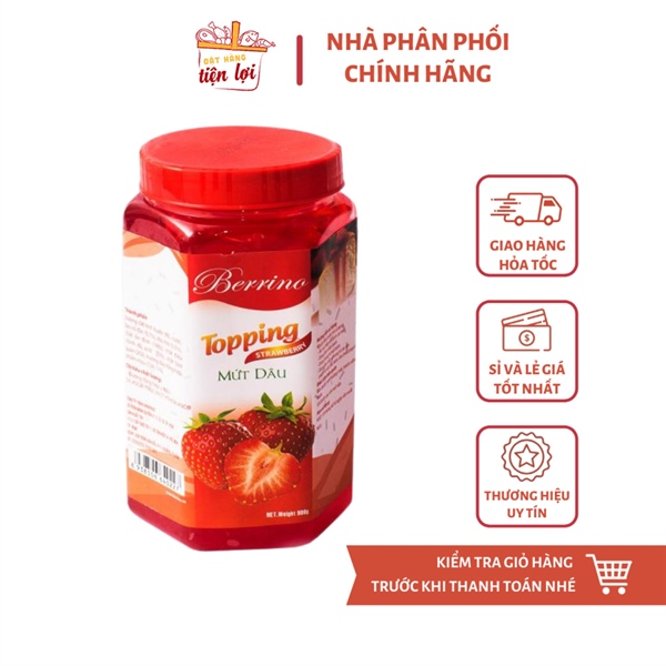 Berrino - Mứt Trang Trí Dâu Topping Hũ 950gr