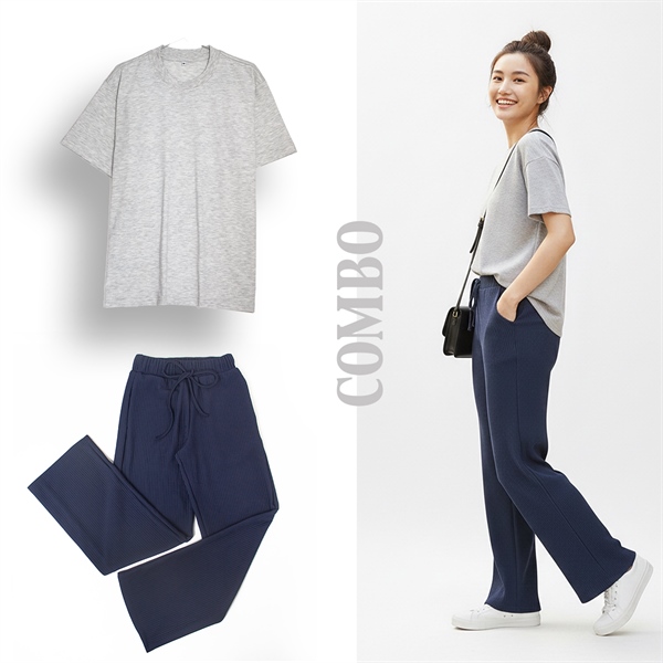 Combo Áo Thun 100% Cotton + Quần Dài Lưng Thun