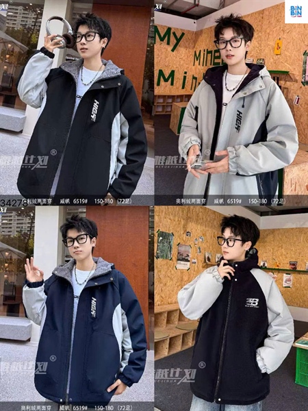 34278- Khoác gió 2 mặt đen High Way