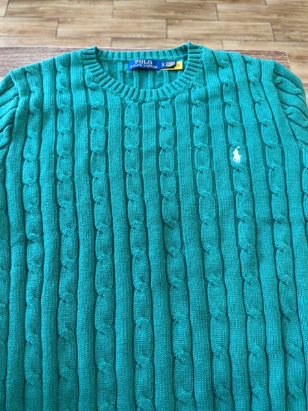ÁO DỆT KIM TOMMY XANH LÁ SIZE L