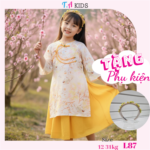 L87 (12-31kg) Áo dài chim hạt vàng