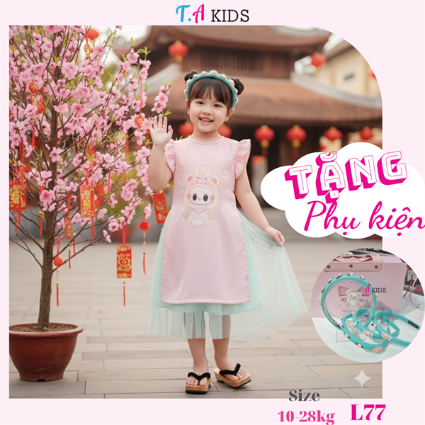 L77 (10-28kg) Áo dài lụa ngọc trai