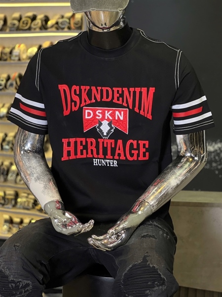 Thun CT -DSKN in dập nổi gân viền tay 3 sọc màu- ĐEN