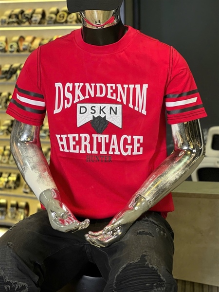 Thun CT -DSKN in dập nổi gân viền tay 3 sọc màu- Đỏ