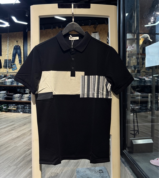 Thun Polo - Koren QCSHN5-F9458 ĐEN tháp sọc dọc