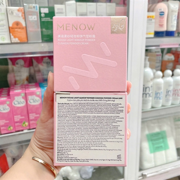 Phấn Nước + Phấn Phủ Menow Dành Cho Da Dầu #LN01 Trung Bình Sáng + Phẩm