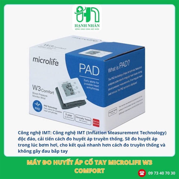 MÁY ĐO HUYẾT ÁP CỔ TAY MICROLIFE W3 COMFORT