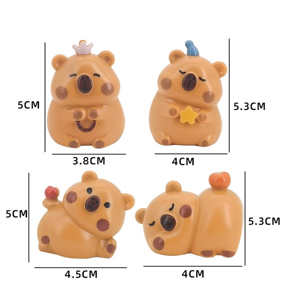 Trang trí bánh kem - 4 Chuột Capybara