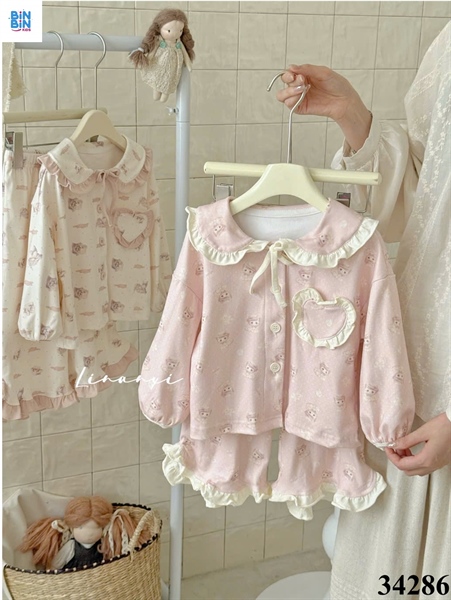 34286- Pyzama Linanxi Hồng Mèo