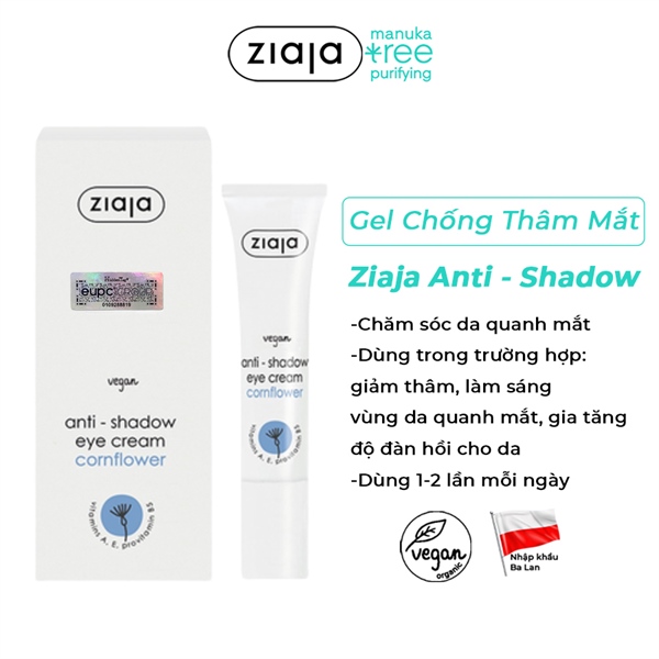 Kem Giảm Thâm Quầng Mắt Ziaja Anti-Shadow Eye Cream 15ml