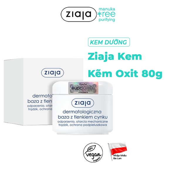 Kem Kẽm Oxit Ziaja Dermatological Base With Zinc Oxide 80g