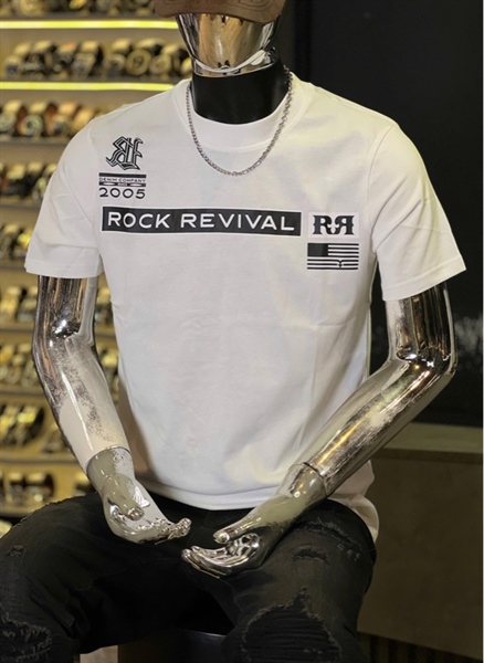 Thun CT - Trắng thêu ROCK đen