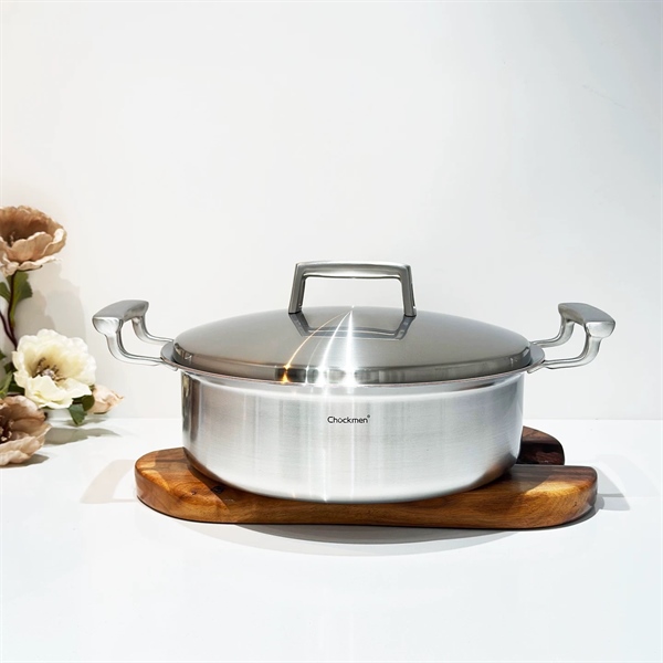 S1895 - C392 Nồi 5 Lớp Kẹp Đồng Dáng Thấp Chockmen 28cm CKM-ZY5L28T [T4]