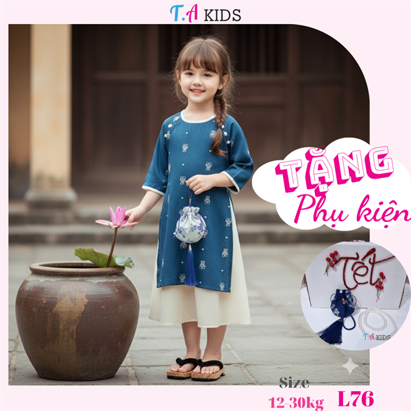 L76 (12-30Kg) Áo dài lụa